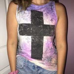 Wet Seal galaxy cross tank top